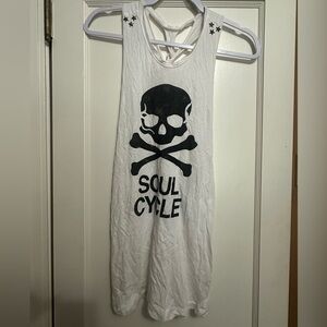 White SoulCycle tank with braided back!
